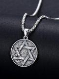 wholesale 925 Sterling Silver &  Star of David Pendant Necklace for Men and Women-0-3