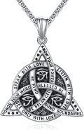 wholesale 925 Sterling Silver Triquetra Pendant with Eye of Horus and Words - Mens Gothic Necklaces for Women Pagan Wiccan s-0-0