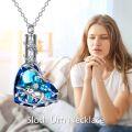 wholesale 925 Sterling Silver Blue Crystal Sloth Charm Urn Keepsake Locket Necklace  for Women-0-1