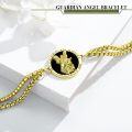 wholesale Gold 925 Sterling Silver My Guardian Angel Protect Me Charm Bracelet-0-6