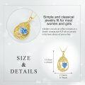 wholesale Sterling Silver Yellow Gold Plated Gemstone Tree of Life Pendant Necklace-0-75