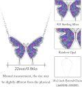 wholesale 925 Sterling Silver Purple Fire Opal Butterfly Pendant Necklace Minimalist Charm s for Her-0-3