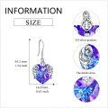 wholesale 925 Sterling Silver Metal Heart Crystal Dangle Drop Earrings for Women-0-4