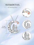 wholesale 925 Sterling Silver Moon & Stars Necklace Gift for Mom Nana Mother Daughter Love You to the Moon and Back Pendant Chain 45cm/18inches Length-0-3