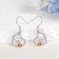 wholesale 925 Sterling Silver Elephant Dangle Earrings with Blue Opal Gifts for Women Girls Jewelry-0-2