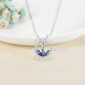 wholesale 925 Sterling Silver Ship Wheel & Anchor Pendant Necklaces for Women Gifts-0-4