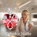 wholesale  Sterling Silver Crystal Butterfly Heart Stethoscope Necklace Nurse Doctor Gift -0-38