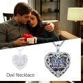 wholesale 925 Sterling Silver Owl Photo Locket Pendant Necklaces Gifts for Women-0-2