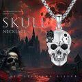 wholesale 925 Sterling Silver Gothic Rose Skull Pendant Necklace  Punk Skeleton Jewelry for Men & Women-0-4