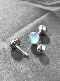 wholesale 925 Sterling Silver Opalite Round 5mm Tiny Stud Earrings for Women Hypoallergenic Twist Back-0-3