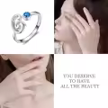 TOUPOP Sterling Silver Sunflower Rose Initial Butterfly Adjustable Rings-0-2