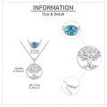 wholesale 925 Sterling Silver Turquoise Tree of Life Lariat Layered Pendant Necklace Christmas Gifts for Women-0-4
