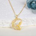 wholesale 14K Gold Raven Moon Pendant Necklace -  Gold Minimalist s for Her Valentines Day Mother's Day-0-1