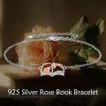 wholesale 925 Sterling Silver Rose Book Charm Bracelet - Adjustable Size s for Women and Girls-0-1