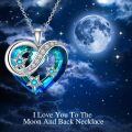 TOUPOP Sterling Silver Crystal Moon Star Heart Necklace I Love You To The Moon And Back-0-1