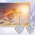 TOUPOP Sterling Silver Compass Earring Cremation Pendant for Ashes Memorial Jewelry-0-4