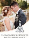 wholesale 925 Sterling Silver 1ct Moissanite Heart Celtic Knot Pendant Necklace for Women-0-1