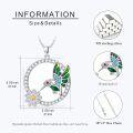 wholesale 925 Sterling Silver Blue Moonstone Hummingbird & Flower Pendant Necklace-0-4