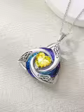 TOUPOP Sterling Silver Crystal Celtic Birthstone Trinity Knot Pendant Necklace-0-2