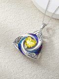 TOUPOP Sterling Silver Crystal Celtic Birthstone Trinity Knot Pendant Necklace-0-2
