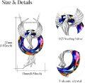 wholesale 925 Sterling Silver Rainbow Crystal Phoenix Pendant Necklaces for Women Girls Gifts Jewelry-0-5