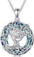 wholesale Sterling Silver Crystal Tree of Life Necklace Celtic Knot Jewelry for Women-0-12