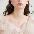 wholesale 14k Heart Pendant Necklace With Pearl And Lab Diamond Accents-0-4