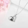 wholesale 925 Sterling Silver Heart-Shaped Squirrel Pendant Necklace for Women and Girls-0-1
