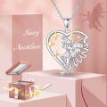wholesale 925 Sterling Silver Fairy Heart Pendant Necklace-0-5