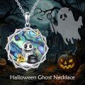 wholesale 925 Sterling Silver Halloween Coffin Ghost Lamp Bat Pumpkin Cross Pendant Necklace Gothic Jewelry-0-4