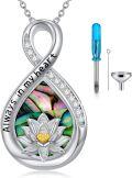 wholesale 925 Sterling Silver Abalone Shell Infinity Lotus Urn Necklace - Always in My Heart Keepsake  for Women & Men-0-0