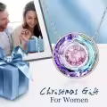 TOUPOP Sterling Silver Tourmaline Crystal Circle Pendant Necklace Gift-0-1