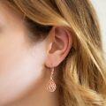 wholesale 925 Sterling Silver Plated Rose Gold Filigree Teardrop Leverback Drop Earrings-0-3