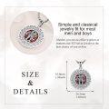 wholesale 925 Sterling Silver Round Gothic Cross Pendant Necklace with Red Accents and Engraved Text for Men-0-5