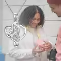 TOUPOP Sterling Silver & Stone Double Heart Pendant Necklace-0-1