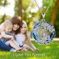 wholesale 925 Sterling Silver Blue Crystal Tree of Life Pendant Necklace for Women Christmas s-0-4