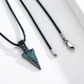 wholesale Black 925 Sterling Silver Triangle Pendant with Turquoise and Black Gold Plated Chain Necklace-0-1