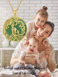 wholesale 14K Gold Sterling Silver Jade Tree of Life Necklace for Women-0-8