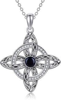 wholesale Sterling Silver Witches Knot Pendant with Moonstone Moss Agate Turquoise Abalone Shell Opal-A-Black Onyx