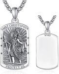 wholesale 925 Sterling Silver Saint Christopher Medal Pendant Necklaces for Men & Women - Religious Protection  Ideas-0-0