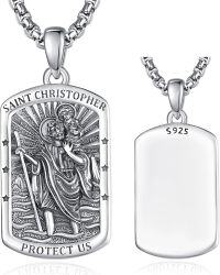 wholesale 925 Sterling Silver Saint Christopher Medal Pendant Necklaces for Men & Women - Religious Protection  Ideas-A0-Saint Christopher（Personalized）-A0-Saint Christopher