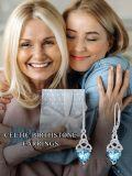wholesale 925 Sterling Silver Heart Birthstone Celtic Knot Dangle Leverback Earrings-0-57