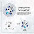 wholesale 925 Sterling Silver Metal Cubic Zirconia Blue Bat Heart Pendant Necklace for Women Girls Gifts-0-4