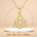 TOUPOP 14K Gold Celtic Knot Heart Pendant Necklace For Women Irish Jewelry Gift-0-1