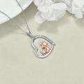 wholesale 925 Sterling Silver Fox Love You Forever Heart Pendant Necklace-0-2