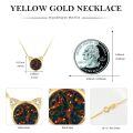 wholesale 14k Gold Cat Pendant Necklace Wholesale With Opal And Lab Diamond Ears-0-1