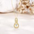 wholesale 14K Gold Diamond Heart Pendant Necklace with Chain for Women-0-2