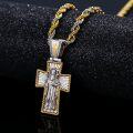 wholesale Gold and 925 Sterling Silver Tone Metal Cross St. Michael Pendant Necklace for Men Christian s-0-1