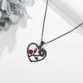 wholesale 925 Sterling Silver Red Heart & Black Rose Infinity Pendant Necklace for Women - Valentine's Day s-0-2