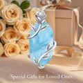 wholesale Larimar Necklace Sterling Silver Rose Flower Pendant Necklace Rose Love Jewelry Anniversary Christmas Gifts For Women Wife Girlfriend Her Girlfriend Wife -0-3